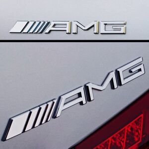 MediaTronixs Mercedes AMG Chrome Boot Trunk Emblem Badge Stick On For All Mercedes AMGs