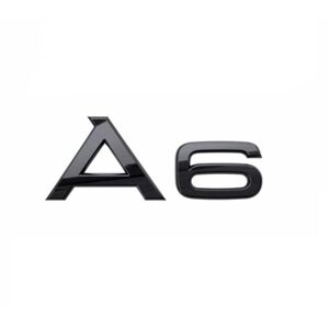 MediaTronixs Black A6 rear boot lid lettering badge emblem for Audi.