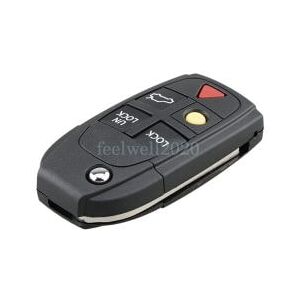 MediaTronixs 5 Button Flip Key Fob Case Blade CR2032 For Volvo S60 S80 XC90 V70 Remote Shell