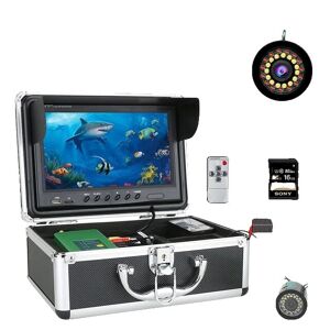 SupplySwap Undervandsfiskekamera, 9HD 1080P skærm, 15 hvide LED'er + 15 IR-lampe, 1080P 15M med DVR