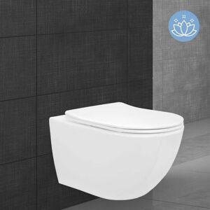 ECD-Germany Kantløst væghængt toilet med nanobelægning 52x36x34 cm hvid keramik ML-design