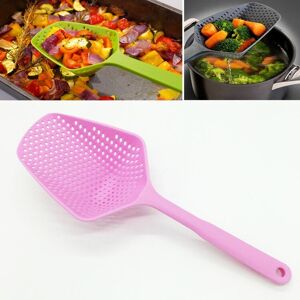 Shoppo Marte Plastic Drain Shovel Strainers Water Leaking Shovel Kitchen Cooking Ice Shovel Colander(Pink)