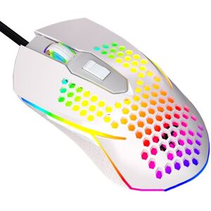 LEAVEN S50 6Keys Macro Definition Programmable RGB Lighted Gaming Wired Mouse, Cable Length: 1.5m(White)