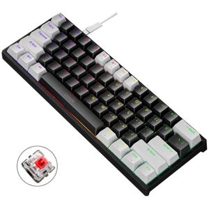 LEAVEN K620 61 Keys Hot Plug-in Glowing Game Wired Mechanical Keyboard, Cable Length: 1.8m, Color: White Black Red Shaft