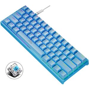 LEAVEN K620 61 Keys Hot Plug-in Glowing Game Wired Mechanical Keyboard, Cable Length: 1.8m, Color: Blue Green Shaft