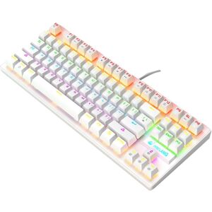 ZIYOULANG K2 87 Keys Office Laptop Punk Glowing Mechanical Wired Keyboard, Cable Length: 1.5m, Color: White