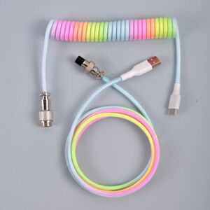 Shoppo Marte USB-C/Type-C  Mechanical Keyboard Wire Computer Aviation Connector,Cable Length: 3m(Colorful)