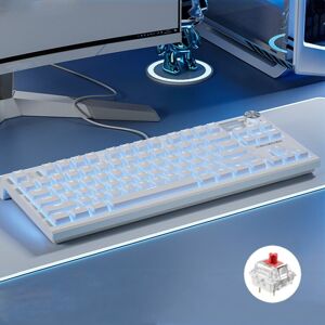 LANGTU LT84 Mechanical Luminous Keyboard, Style: Wired Single-mode Red Shaft (White)