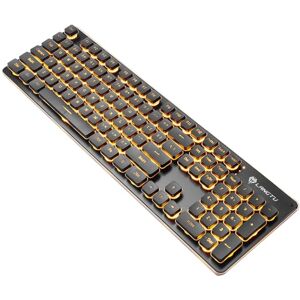 LANGTU L1 104 Keys USB Home Office Film Luminous Wired Keyboard, Cable Length:1.6m(Orange Light Black)