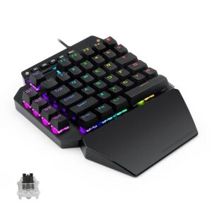 Shoppo Marte K700 44 Keys RGB Luminous Switchable Axis Gaming One-Handed Keyboard, Cable Length: 1m(Black Shaft)