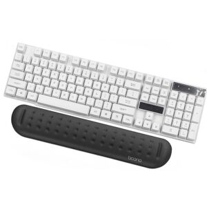 Baona Silicone Memory Cotton Wrist Pad Massage Hole Keyboard Mouse Pad, Style: Medium Keyboard Rest (Black)
