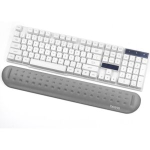 Baona Silicone Memory Cotton Wrist Pad Massage Hole Keyboard Mouse Pad, Style: Large Keyboard Rest (Gray)