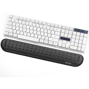 Baona Silicone Memory Cotton Wrist Pad Massage Hole Keyboard Mouse Pad, Style: Large Keyboard Rest (Black)