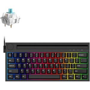 Ajazz K620T 62 Keys Bluetooth Wireless Dual Mode Mechanical Keyboard, Style: Blue Shaft (Black)