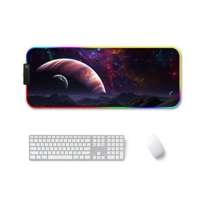 Shoppo Marte 300x800x4mm F-01 Rubber Thermal Transfer RGB Luminous Non-Slip Mouse Pad(Vast Starry Sky)