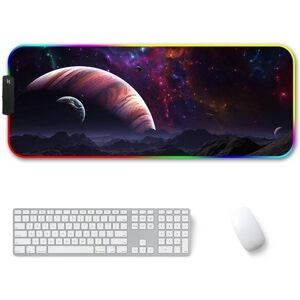 Shoppo Marte 250x350x4mm F-01 Rubber Thermal Transfer RGB Luminous Non-Slip Mouse Pad(Vast Starry Sky)