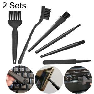 Shoppo Marte 2 Sets Anti-static Brush Portable Handle Clean Keyboard Brush Kit(Black)