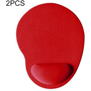 Shoppo Marte 2 PCS Cloth Gel Wrist Rest Mouse Pad(Red)