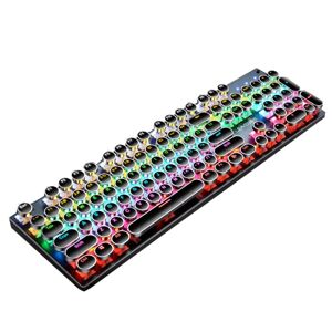 Shoppo Marte 104 Keys Green Shaft RGB Luminous Keyboard Computer Game USB Wired Metal Mechanical Keyboard, Cabel Length:1.5m, Style: Punk Word Through Version (Bla