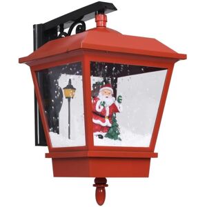 vidaXL julelampe med LED-lys og julemand 40x27x45 cm rød