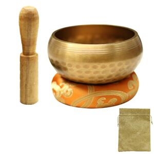 shopnbutik Buddha Sound Bowl Yoga Meditation Copper Bowl, Size: Diameter 8cm(Bowl+Mat+Wooden Stick+Linen Bag)