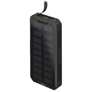 Goobay Udendørs hurtig opladning Powerbank med solcelle 20.000 mAh (USB-C™ PD, QC 3.0) Robust all-round strømforsyning til udendørs brug