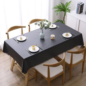 shopnbutik 140x140cm Solid Color PVC Waterproof Oil-Proof And Scald-Proof Disposable Tablecloth(Black)