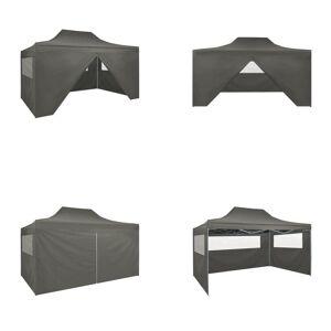 vidaXL foldbart telt pop-up med 4 sidevægge 3 x 4,5 m antracitgrå - Festtelt - Festtelte - Foldbart Festtelt - Foldbare Festtelte