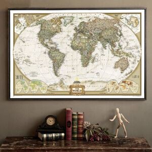 Shoppo Marte Antique Poster Wall Chart Retro Matte Kraft Paper World Map, Size:30X45cm