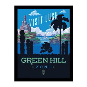 Sonic The Hedgehog Visit The Lush Green Hill Zone Framed Poster