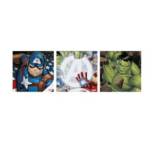 Disney - Lærredssæt med 3 - Marvel Avengers - 3x 30x30 cm