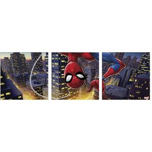 Disney - Lærredssæt med 3 - Marvel Comics - Spiderman på hovedet - 30x90 cm