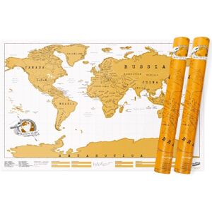 Verdenskort som skrabes - SCRATCH MAP, 2 stk