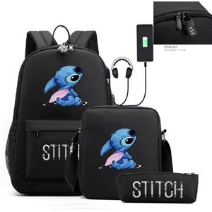 Tbutik stitch rygsæk penalhus skuldertaske pakke (3 stk)