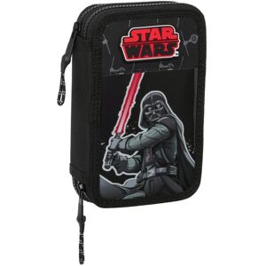 Dobbelt penalhus Star Wars The fighter Sort 12.5 x 19.5 x 4 cm (28 Dele)