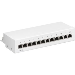 Goobay CAT 6 mini/desktop-patch-panel, 12 porte (1 HE)