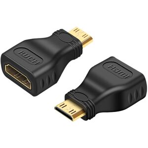 Shoppo Marte Gold Plated Mini HDMI Male to HDMI 19 Pin Female Adapter(Black)