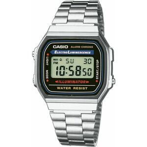 Unisex ur Casio A168WA-1YES Sort Sølvfarvet