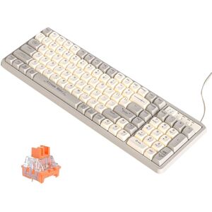 LANGTU GK102 102 Keys Hot Plugs Mechanical Wired Keyboard. Cable Length: 1.63m, Style: Gold Shaft (Beige Knight)