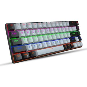 HXSJ V800 68 Keys Type-C Wired Cool Backlight Mechanical Keyboard(Red Shaft)