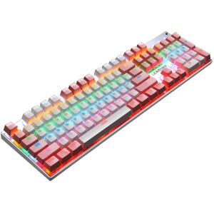 Shoppo Marte 104 Keys Green Shaft RGB Luminous Keyboard Computer Game USB Wired Metal Mechanical Keyboard, Cabel Length:1.5m, Style: Double Imposition Version (Pin