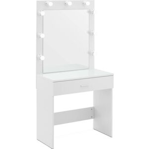 physa Påklædningsbord med spejl og lys - 80 x 40 x 160 cm - hvid