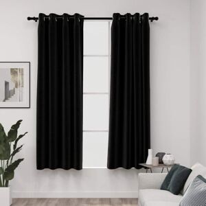 Medina Blackout Curtain Linnelook 2 Anthracite 140x175cm