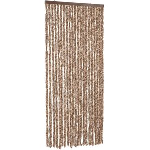 vidaXL flueforhæng 100x220 cm chenille beige og mørkebrun