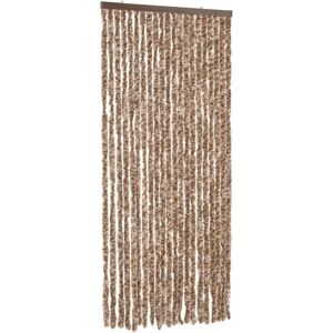 vidaXL flueforhæng 90x220 cm chenille beige og mørkebrun