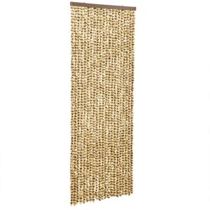 vidaXL flueforhæng 100x200 cm chenille beige og brun