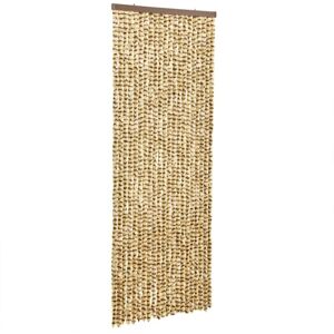 vidaXL flueforhæng 100x230 cm chenille beige og brun