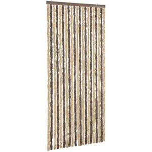 vidaXL flueforhæng 100x230 cm chenille mørkebrun og beige