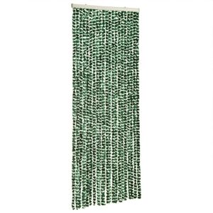 vidaXL flueforhæng 100x200 cm chenille grøn og hvid