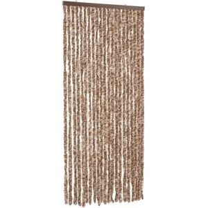 vidaXL flueforhæng 90x200 cm chenille beige og mørkebrun